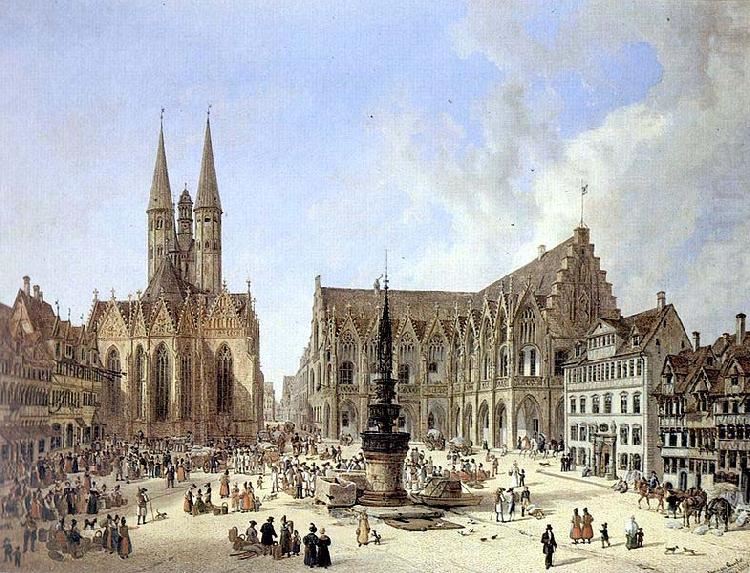 Domenico Quaglio Domenico Quaglio Braunschweig Altstadtmarkt 1834 china oil painting image